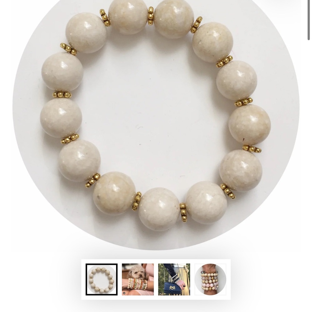 Chic Gold and Cream Beaded Bracelet